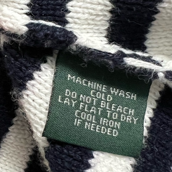 LRL Ralph Lauren Jeans Women's Knit Boatneck Striped Nautical Sweater large - Picture 9 of 11